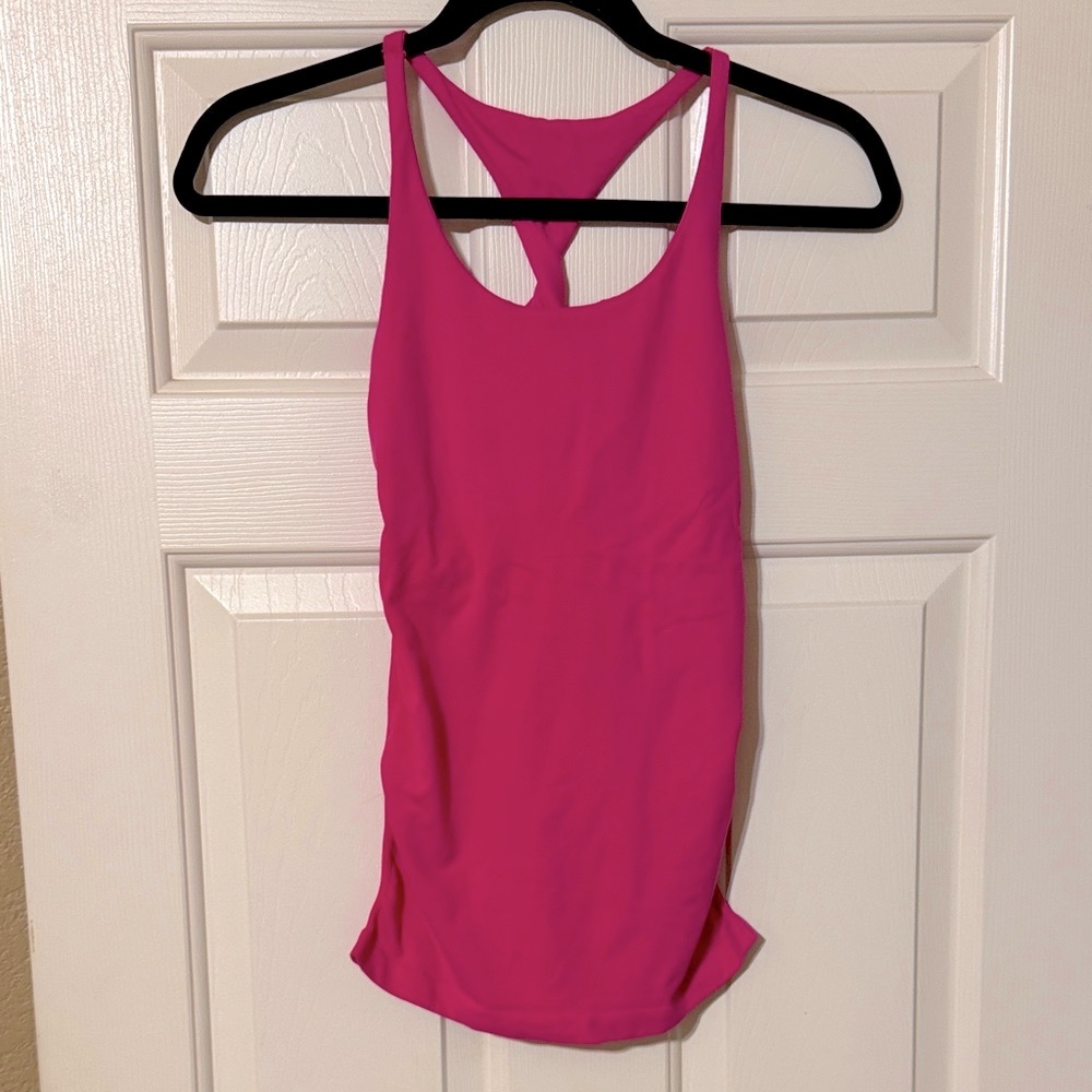 Y2K Bebe Women’s Tank Top Twist Racerback Stretchy Hot Pink M/L